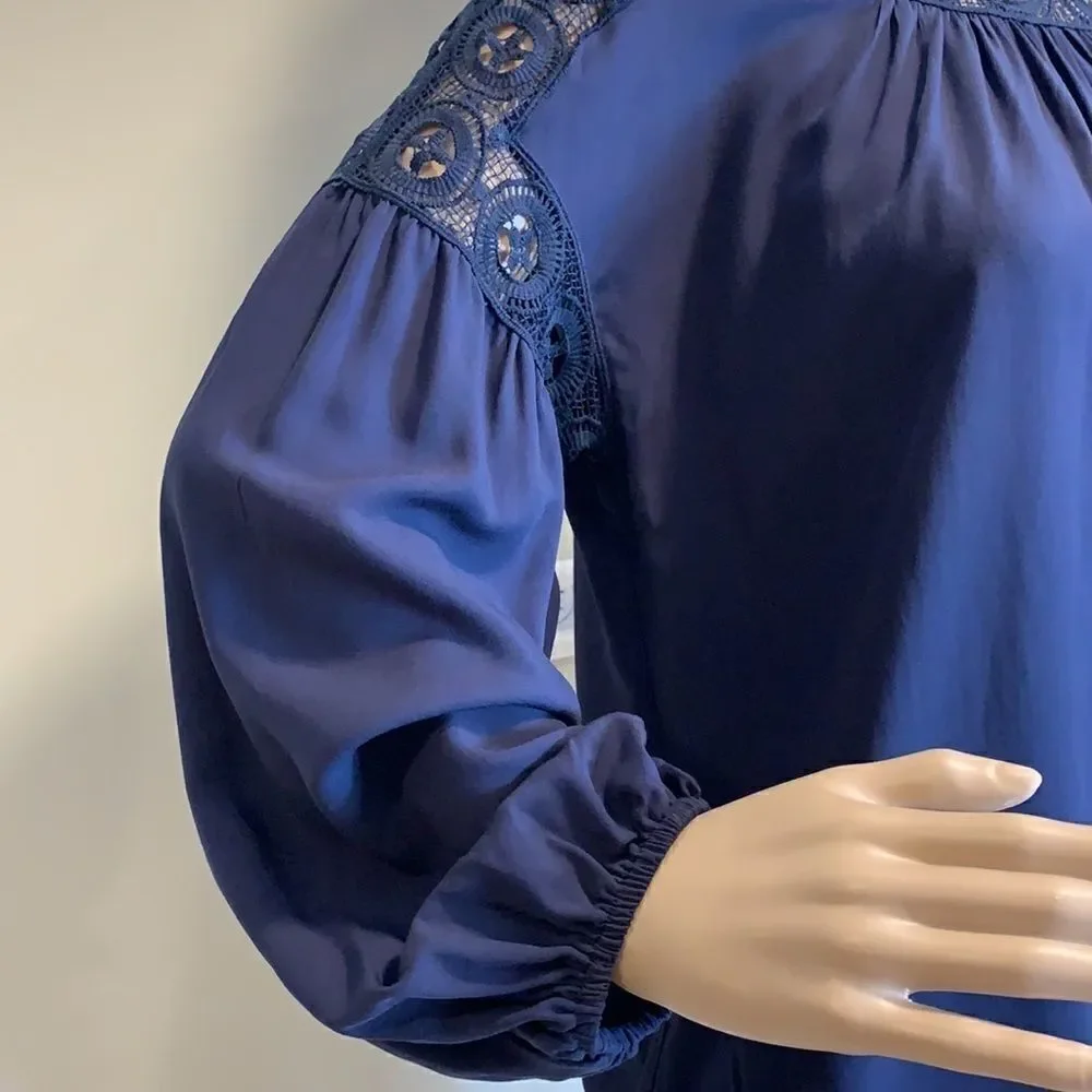 Max Studio long puff sleeve lace detailing blouse top size M - Picture 3 of 10